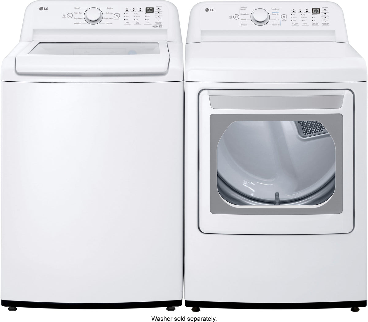 LG - 7.3 Cu. Ft. Ultra Large Rear Control Electric Dryer with Sensor Dry and LoDecibel Quiet Operation - White