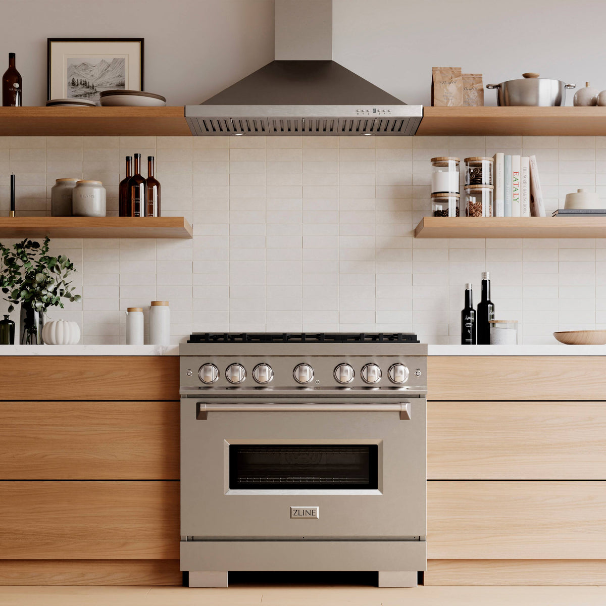 ZLINE - 36 in. 5.2 cu. ft. Classic Freestanding Dual Fuel Range with 6 DuoPro Burners and Convection Oven in Stainless Steel - Stainless Steel