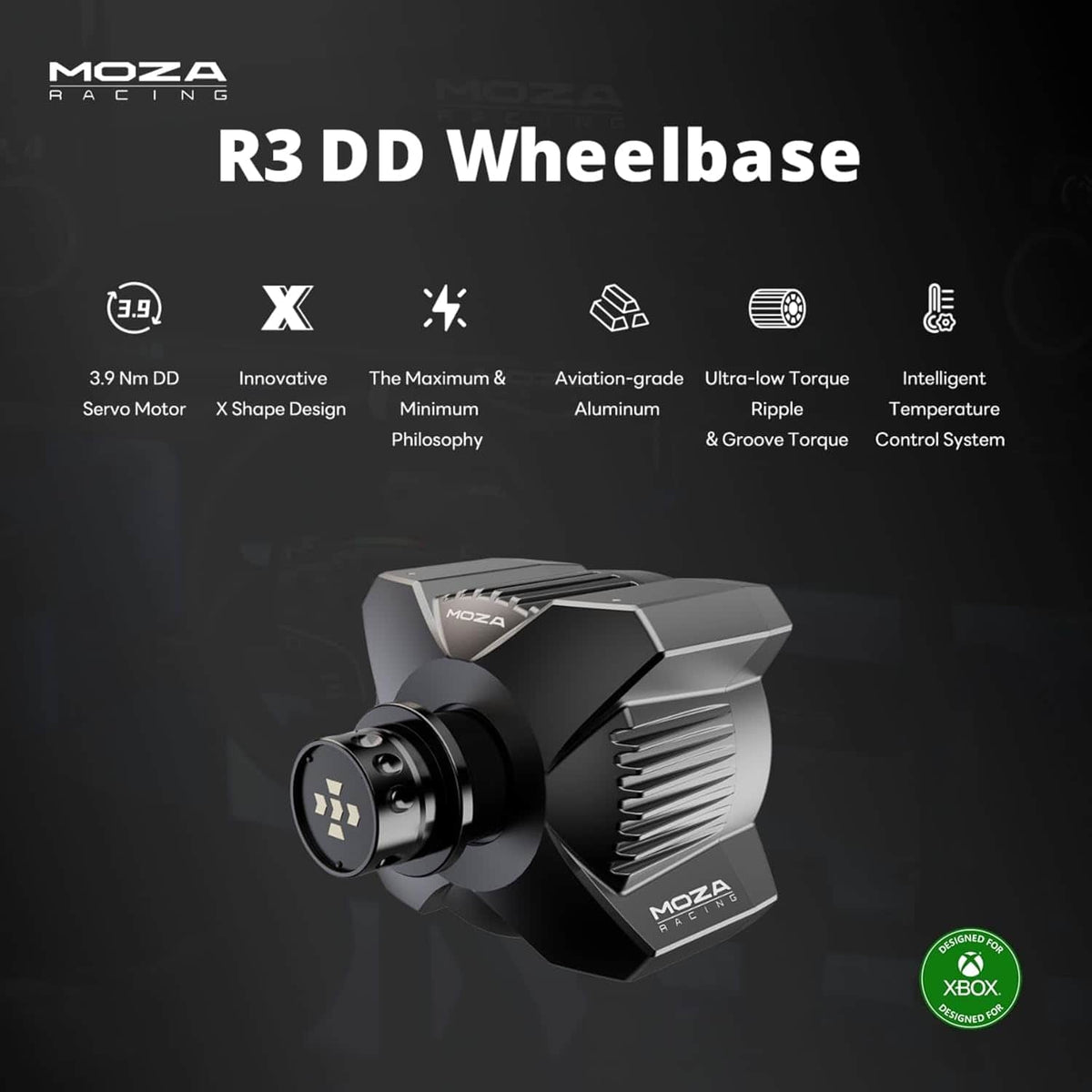 Moza Racing - R3 Direct Drive Sim Racing Bundle with 3.9Nm force for Xbox One, Xbox Series X|S, and PC (Pedals, Wheelbase, & Wheel) - Black