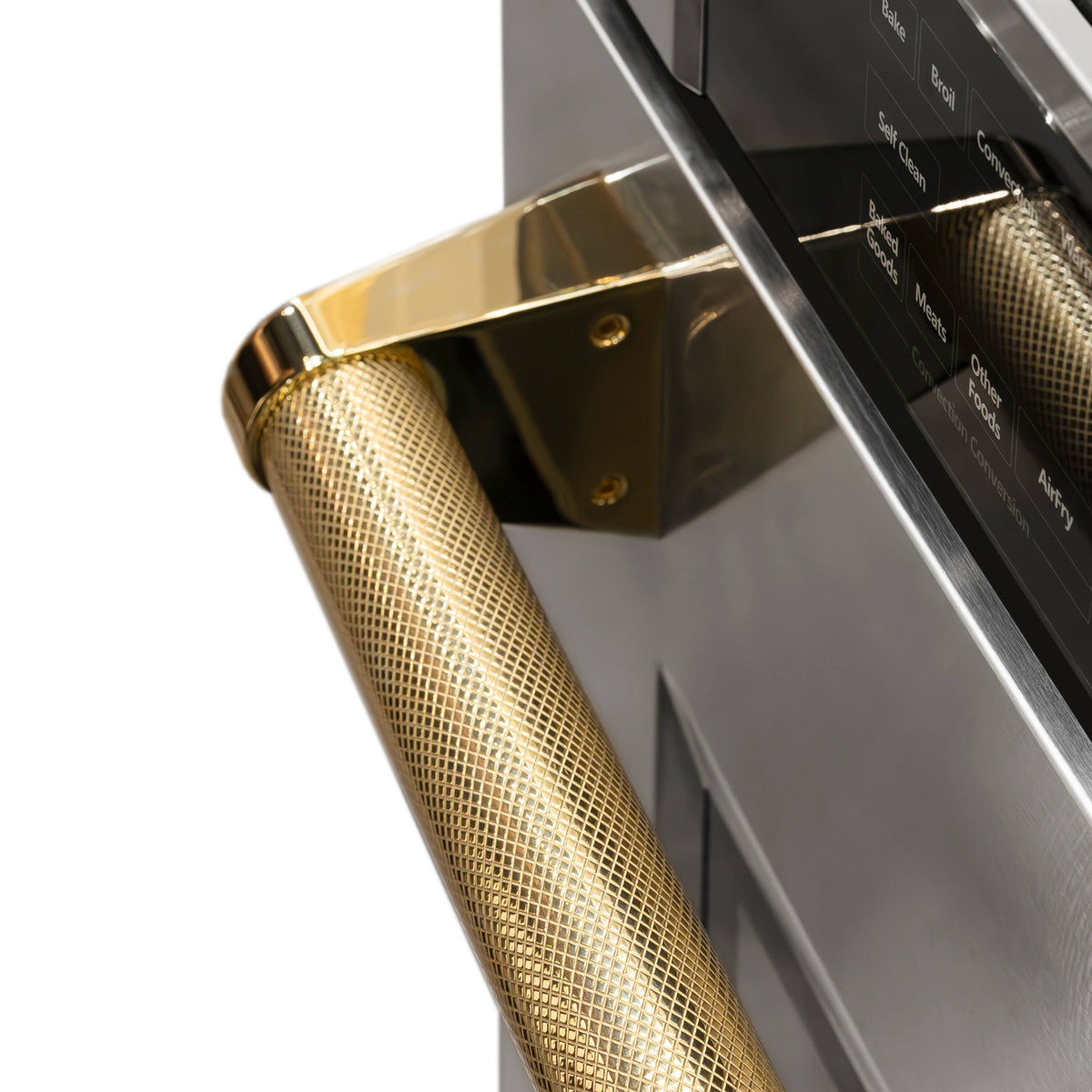 ZLINE - Autograph 30 in. True Convection Double Wall Oven & Gold Helix Handles (WADZ-30-KG) - Stainless Steel