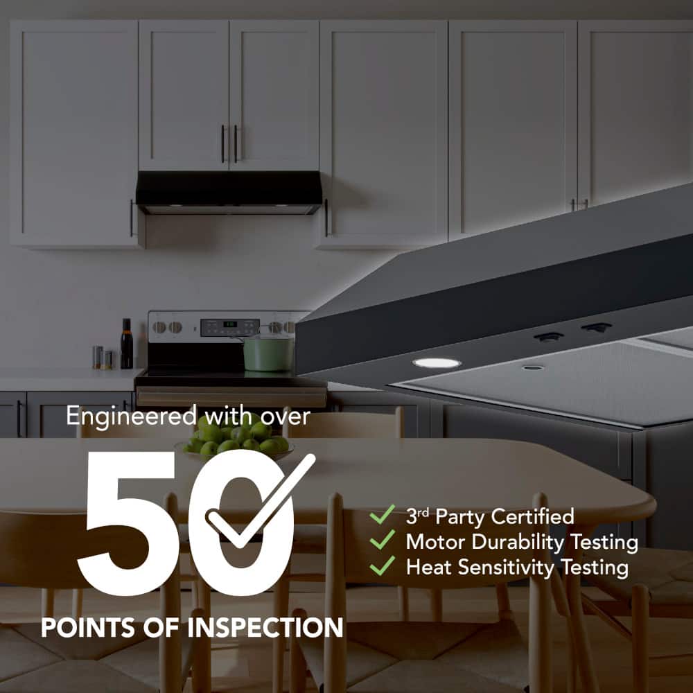 Broan - 42 inches - Convertible - Under cabinet Range Hood - Black