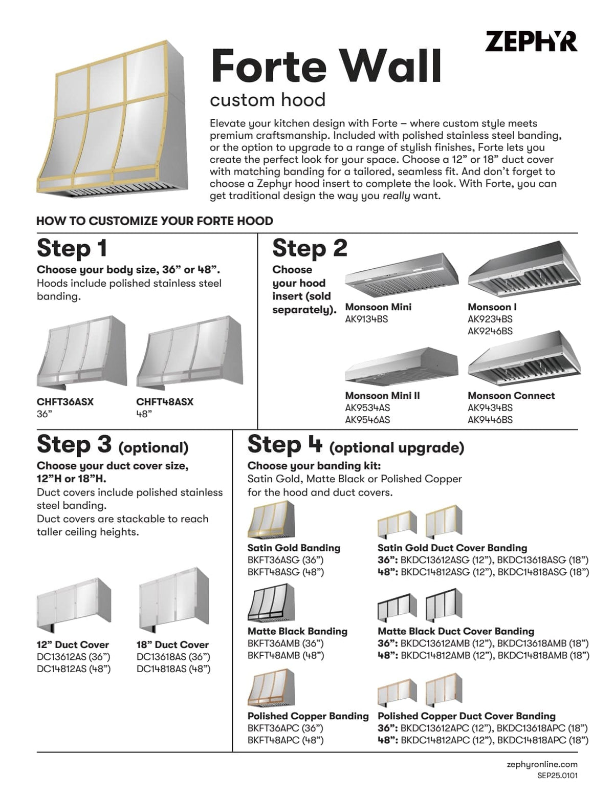 Zephyr - Banding Kit for CHFT48ASX - Satin Gold
