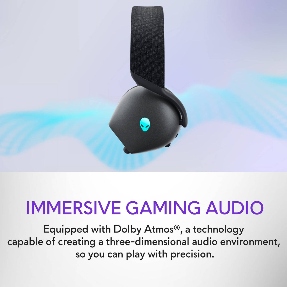 Alienware - AW725H Tri Mode Wireless Over-the-Ear Gaming Headset for PC, Xbox X|S, Xbox One, PS5, PS4, Switch and Mobile - Dark Side of the Moon