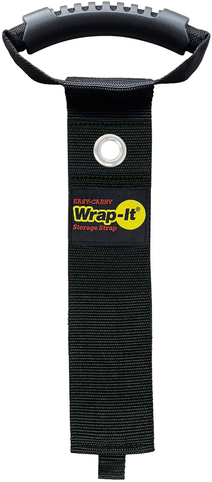 Wrap-It Storage - Easy-Carry Strap - 22-inch - Hook and Loop Carrying Strap with Handle and Grommet - Black