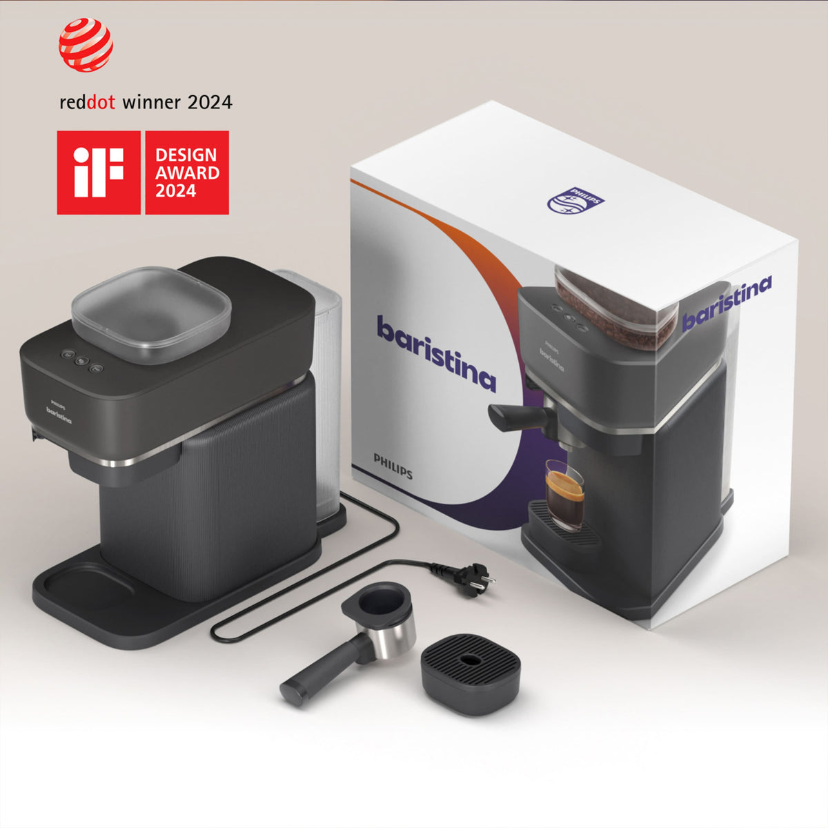 Philips - Baristina Automatic Espresso Machine - Black