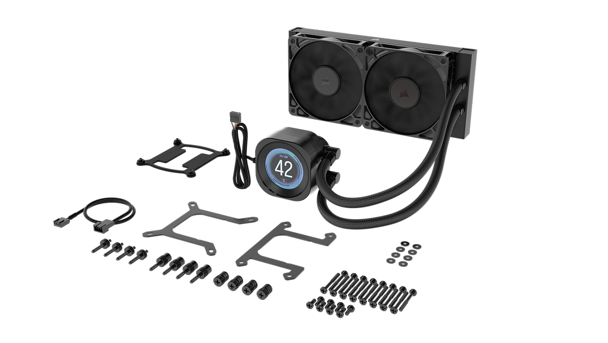CORSAIR - NAUTILUS 240 RS LCD Liquid CPU Cooler - Black