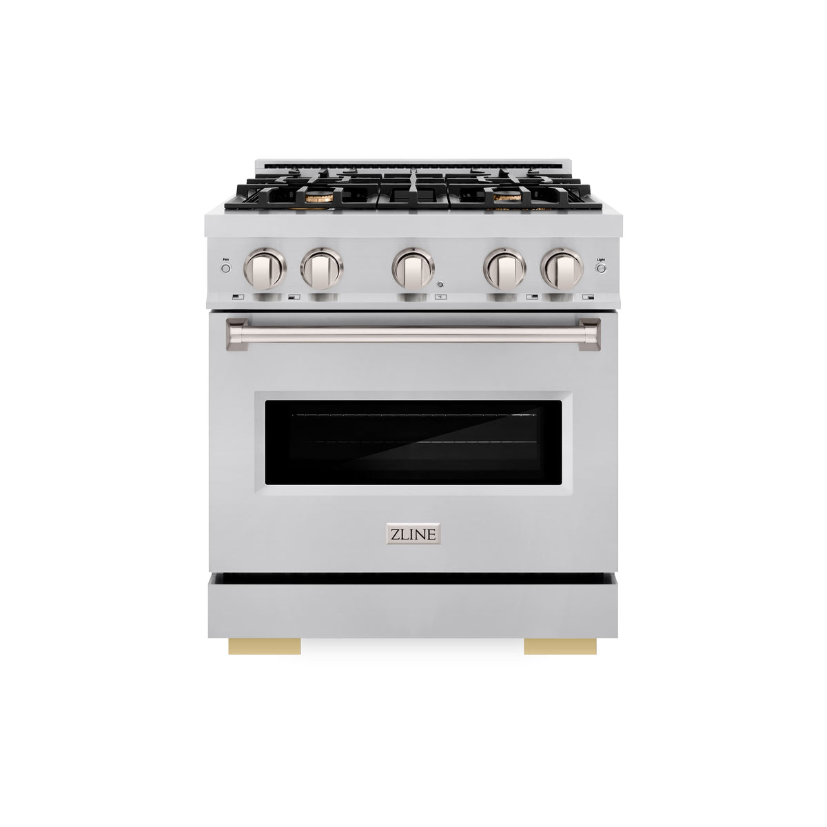 ZLINE - 30 in. Wide 4 Burner Classic Dual Fuel Satin Steel Range with Convection Oven (CDRS-BR-30) - Stainless Steel