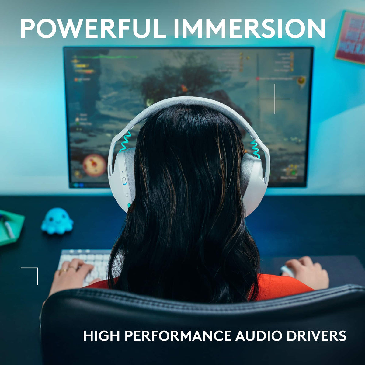 Logitech - G321 LIGHTSPEED Wireless Over-the-Ear Bluetooth Gaming Headset for Windows, PS4, PS5, Nintendo Switch, Mobile - White