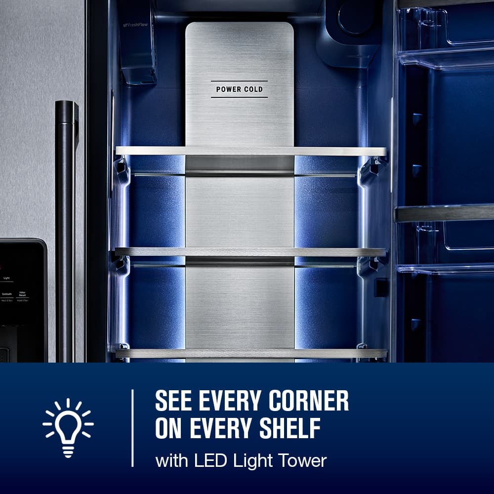 Maytag - 36 in. Wide 29 cu. ft. Side-by-Side Built-in Refrigerator with Arctic Blue Interior - Stainless Steel