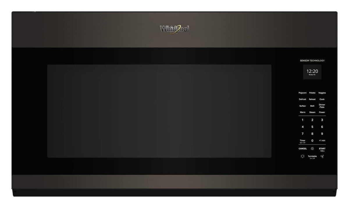 Whirlpool - 2.1 cu. ft. Microwave Hood with Sensor Cooking and AccuPop - Black Stainless Steel