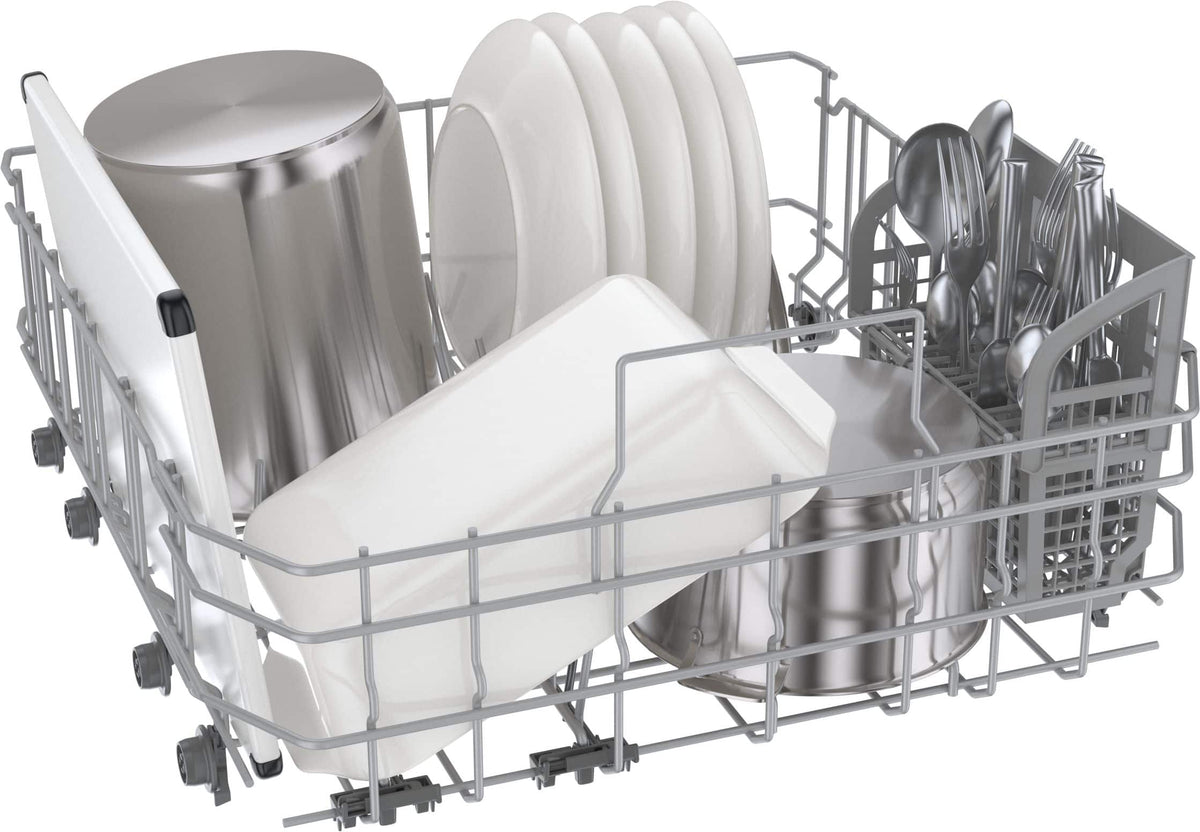 Bosch - 300 Series 24" Front Control Smart Built-In Stainless Steel Tub Dishwasher with 3rd Rack and AquaStop Plus, 46 dBA - Stainless Steel