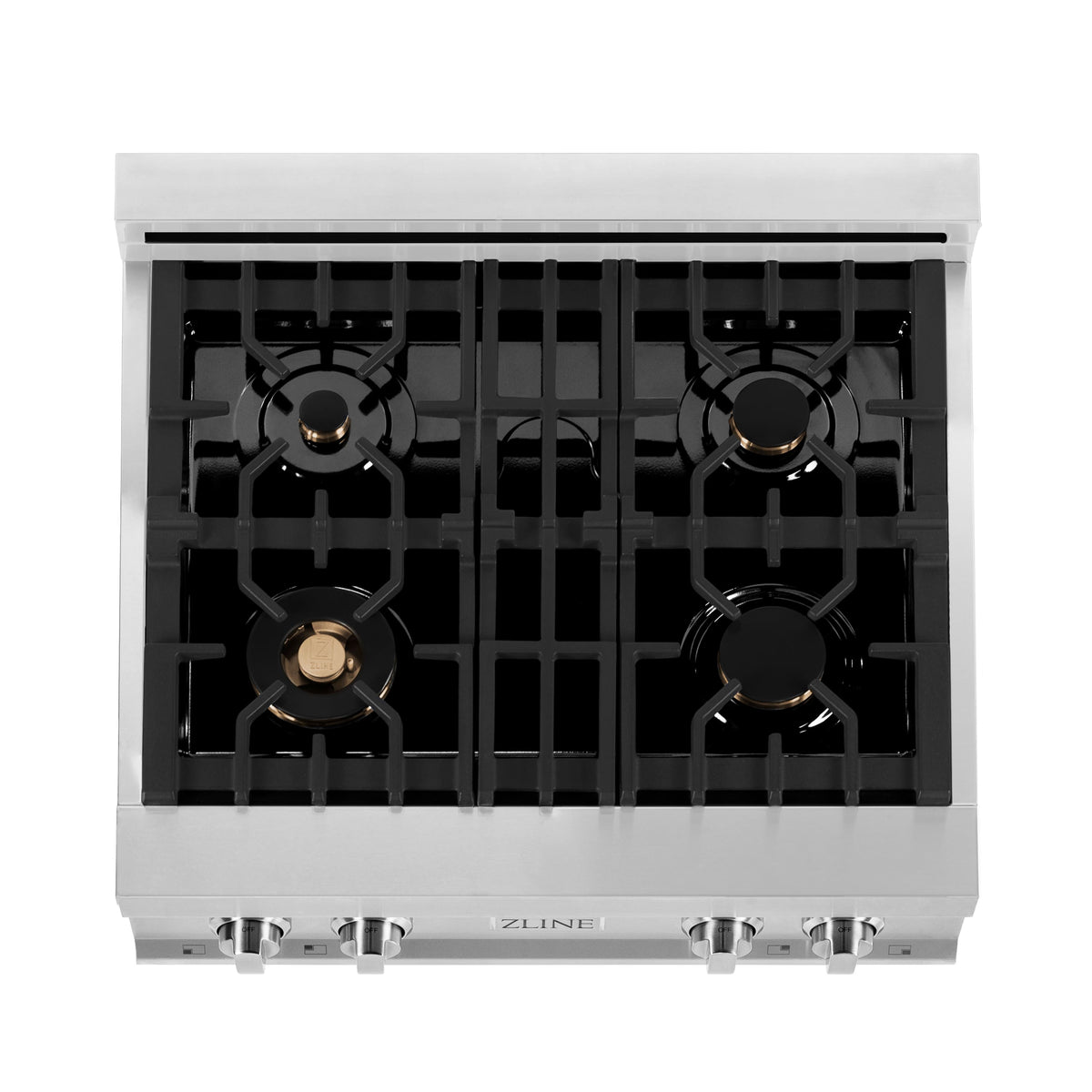 ZLINE - 30 in. Legacy Rangetop w/ 4 Brass Burners and Porcelain Cooktop in Stainless Steel - Stainless Steel