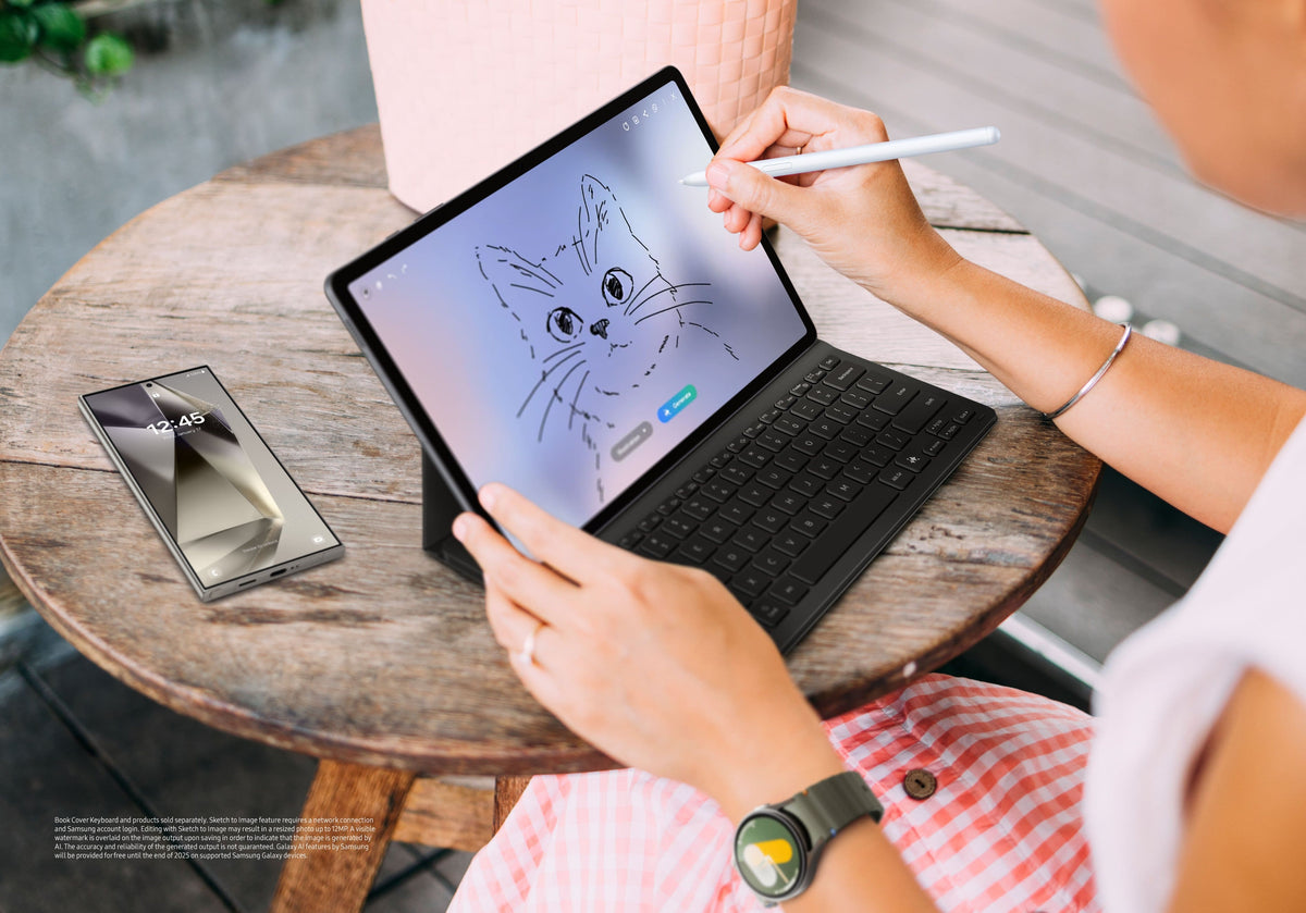 Samsung - Geek Squad Certified Refurbished Galaxy Tab S10+ - 12.4" 256GB - Wi-Fi - with S-Pen - Moonstone Gray
