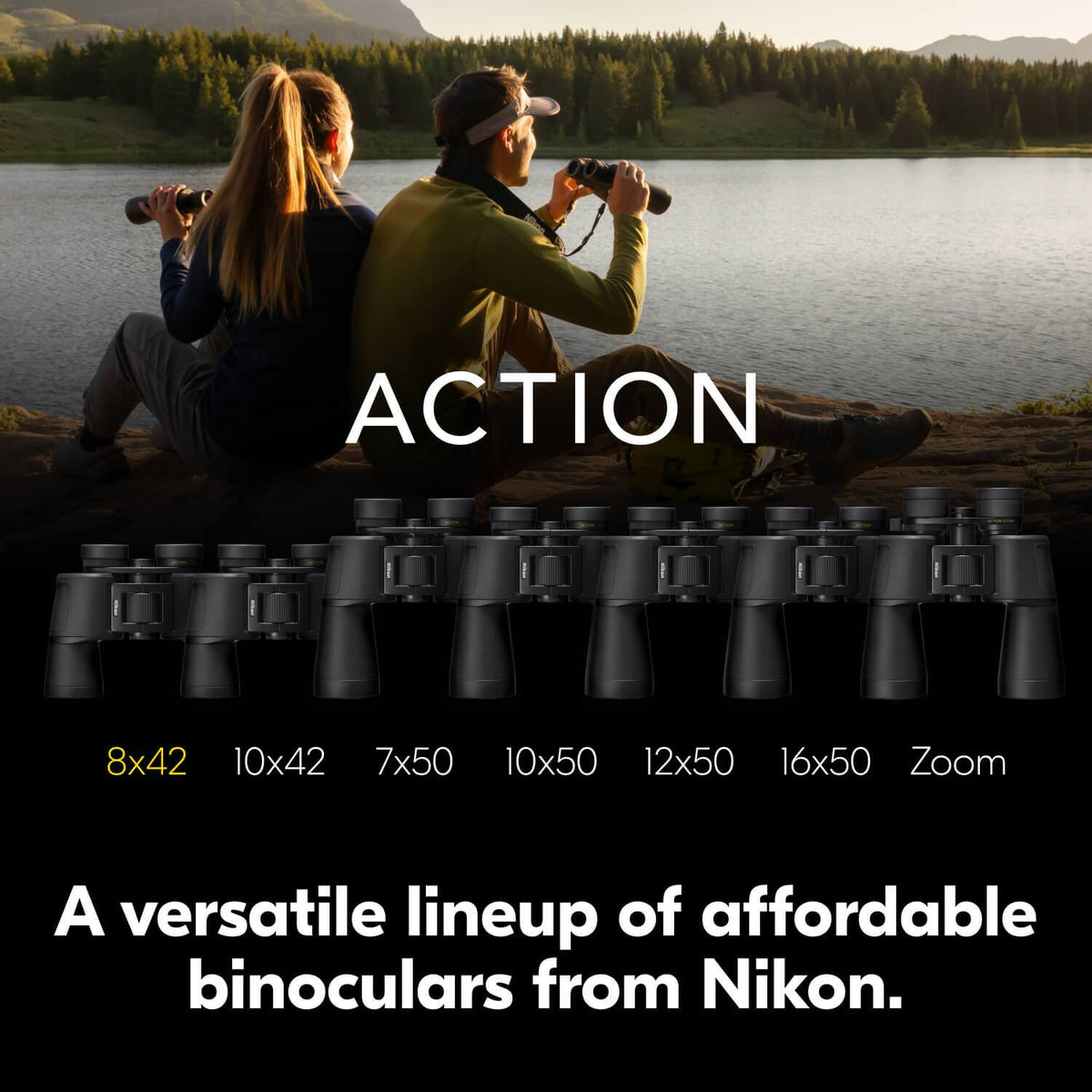 Nikon - ACTION 8x42 Binoculars - Black