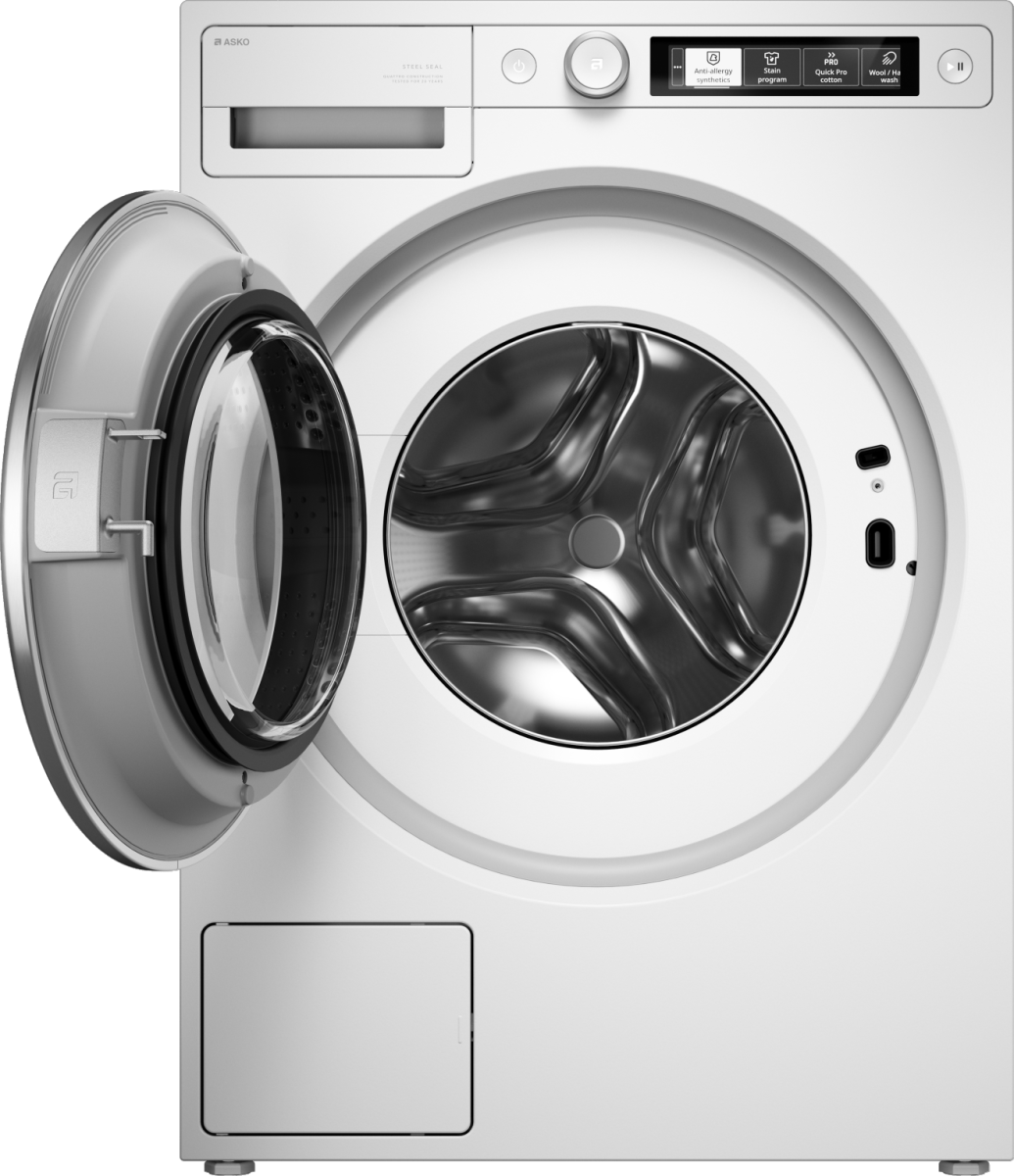 Asko - 2.7 Cu.Ft. High-Efficiency Front Load Washer, Auto Dose, Steel Seal, 24.3 lb capacity, 1400 RPM max spin, Stackable - White