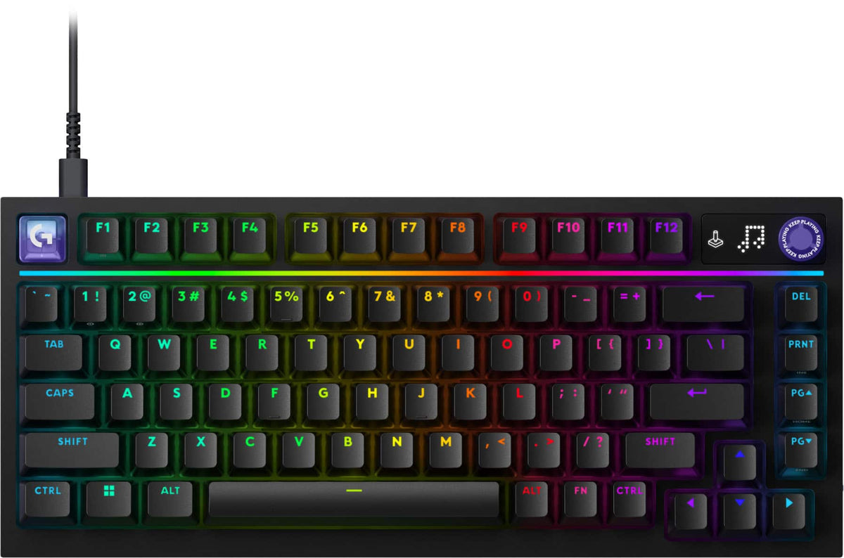 Logitech - G316 X 75 Gaming Keyboard with Hot-Swappable Linear Switches, USB-C, RGB LIGHTSYNC for PC - Black
