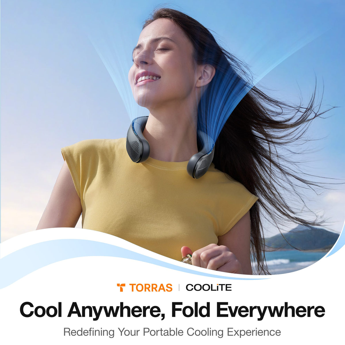 TORRAS - COOLiTE Portable Foldable Neck Fan - Space Black