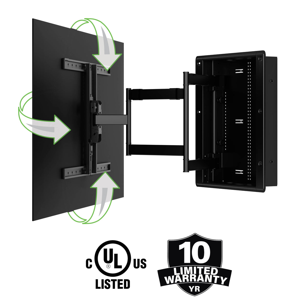 Sanus - Premium Series Full Motion TV Wall Mount for Most 42"-85" TVs - Extends 28" - Black