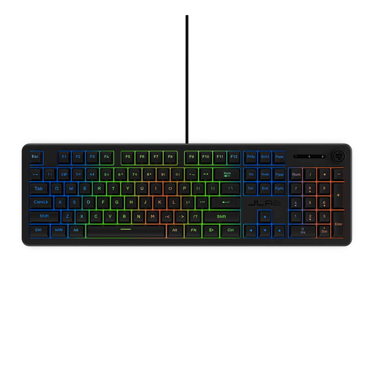 JLab - Nightfall Full-Size Wired Gaming Keyboard - Black