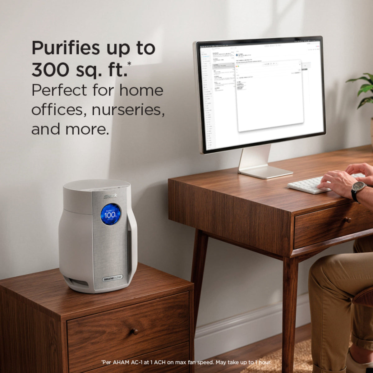 Shark - BreatheClear Compact Pro Air Purifier with NeverChange, 300 sqft - Dove