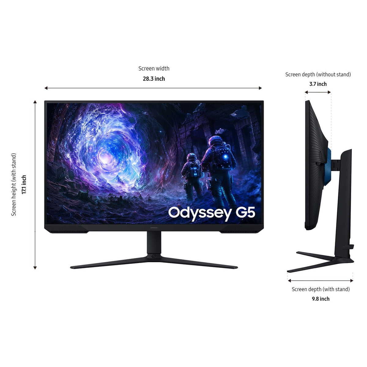 Samsung - 32" Odyssey G51F QHD 180Hz 1ms AMD FreeSync Gaming Monitor with HDR10 (DisplayPort, HDMI) - Black