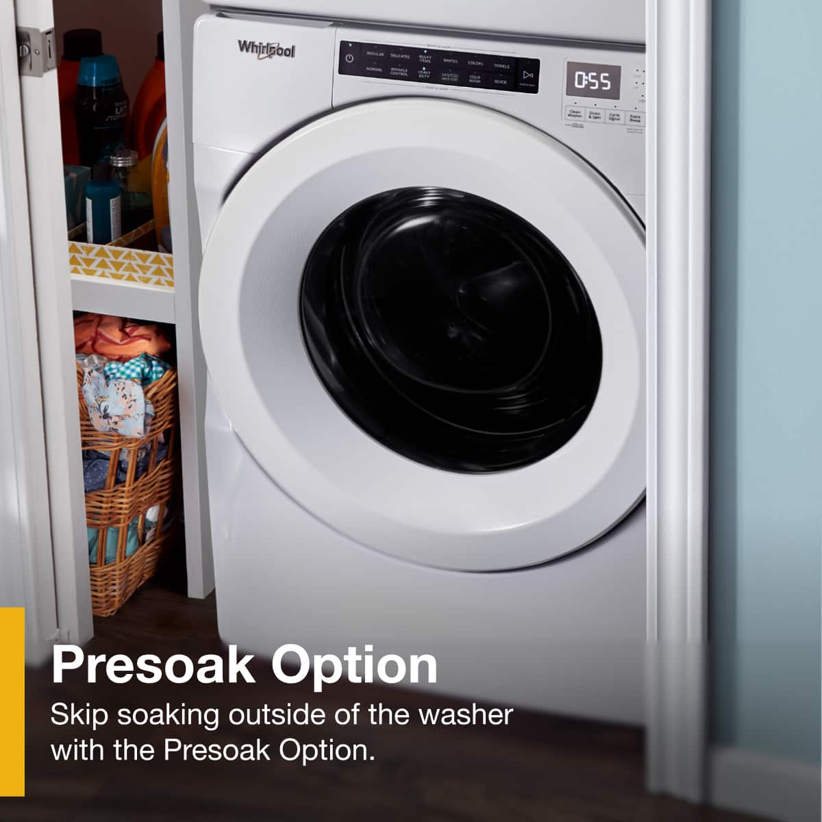 Whirlpool - 4.3 Cu. Ft. High Efficiency Stackable Front Load Washer with 35 Cycle Options - White