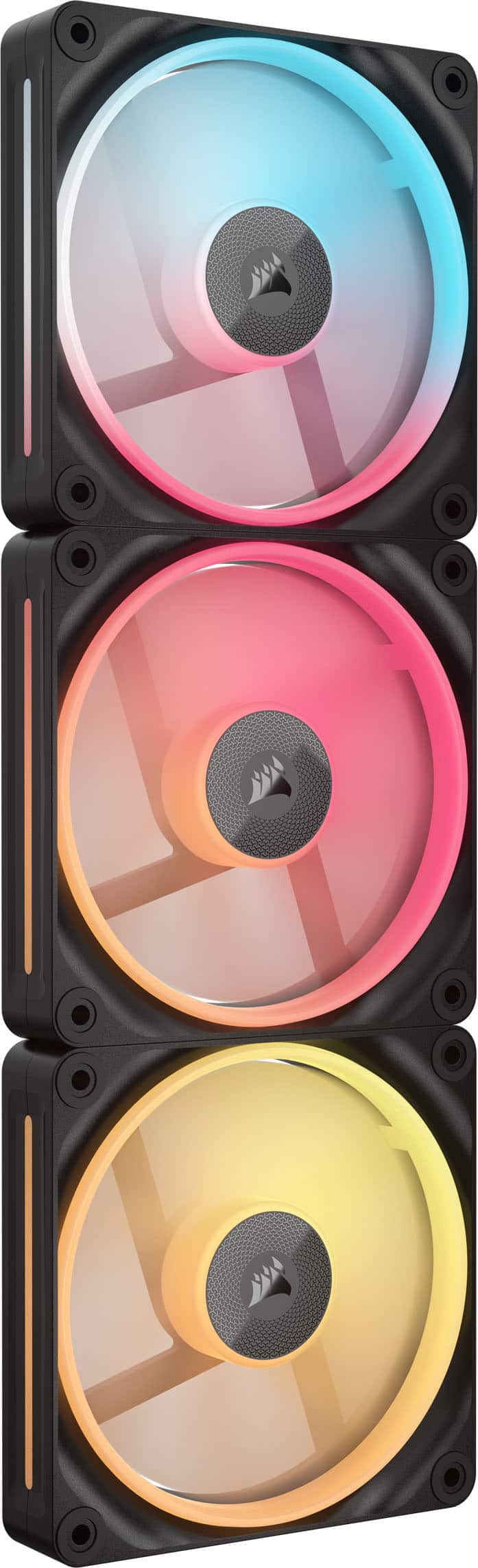 CORSAIR - iCUE LINK LX120-R RGB 120mm PWM Reverse Blade Computer Case Fan Starter Kit (3-pack) - Black