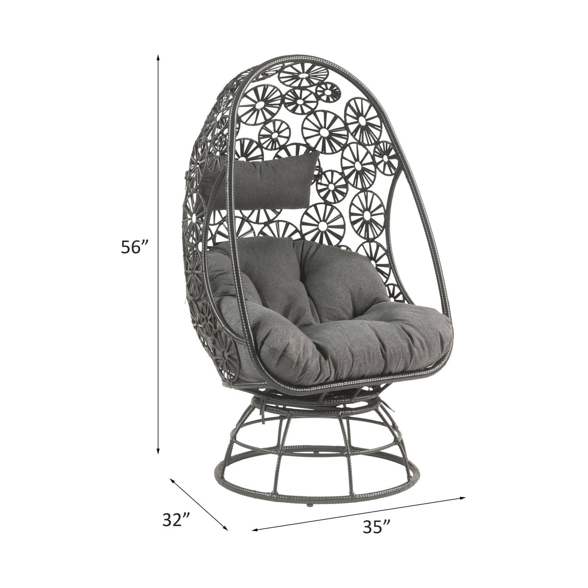 Hikre - Silla de jardín y mesa auxiliar - Negro / Antracita