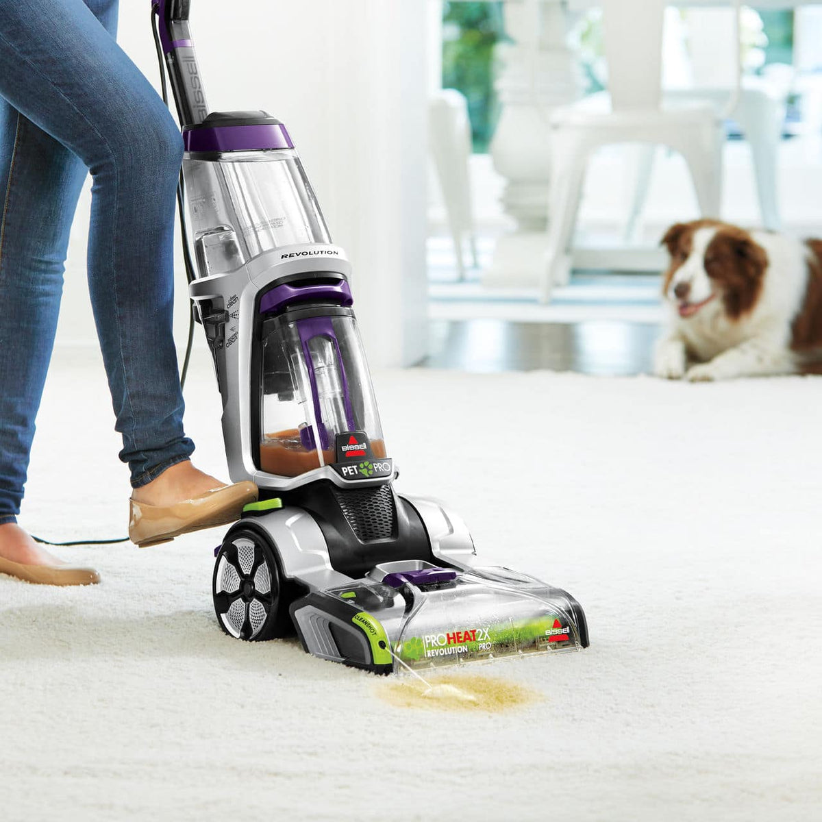 BISSELL - ProHeat 2X Revolution Pet Pro Plus Corded Upright Carpet Deep Cleaner - silver/purple