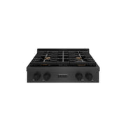 ZLINE - 30 in. Wide 4 Burner Paramount Gas Rangetop with  and Porcelain Cooktop in Black Satin Steel (SRTBS-BR-30) - Black Satin Stainless Steel