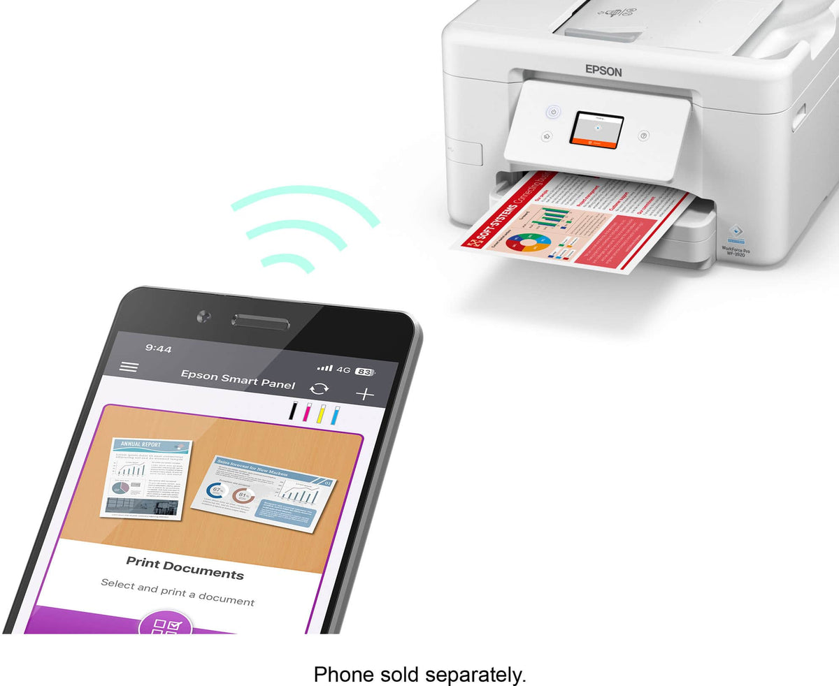 Epson - WorkForce Pro WF-3920 Wireless All-in-One Inkjet Printer - White