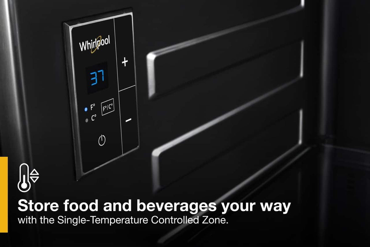 Whirlpool - 5.1 Cu. Ft. Built-In Mini Fridge - Stainless Steel
