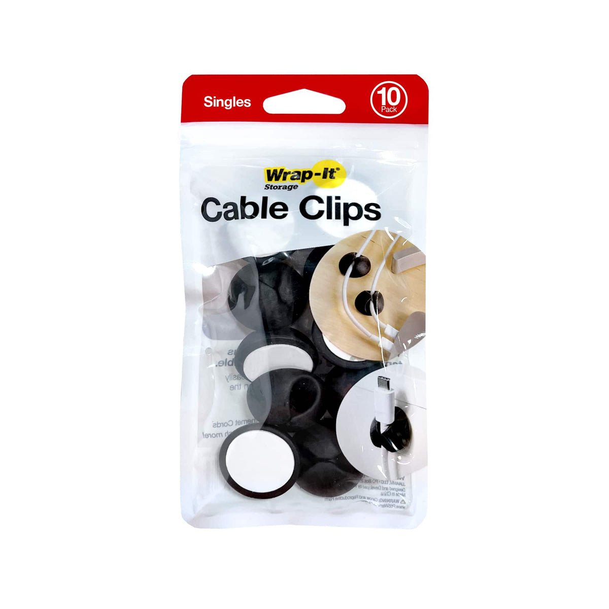 Wrap-It Storage - Cable Clips - Black