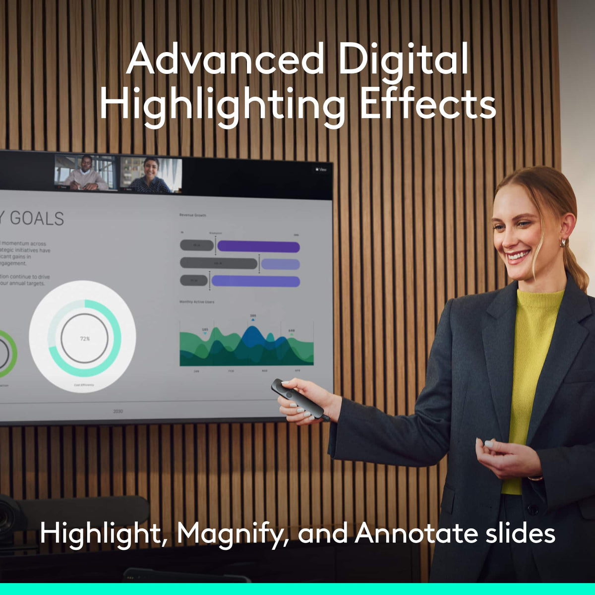 Logitech - Spotlight 2 Wireless Presentation Remote with Haptics, Bluetooth and USB-C - Graphite