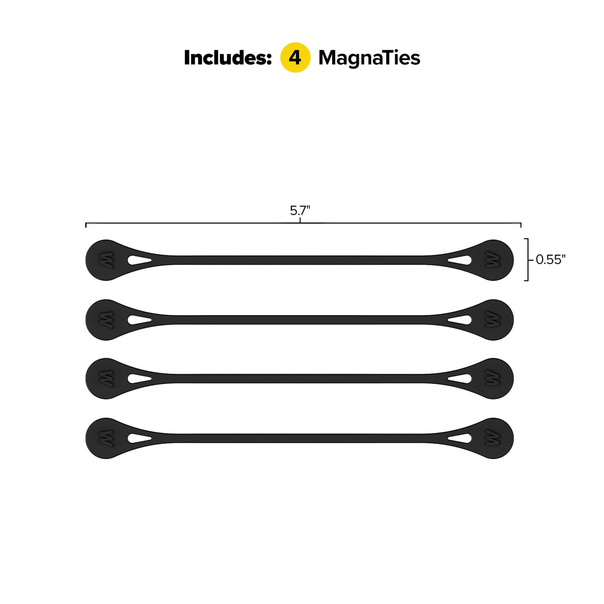 Wrap-It Storage - MagnaTies 4-Pack - Black