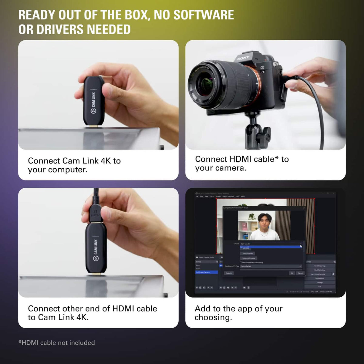 Elgato - Cam Link 4K – Windows & macOS - Black