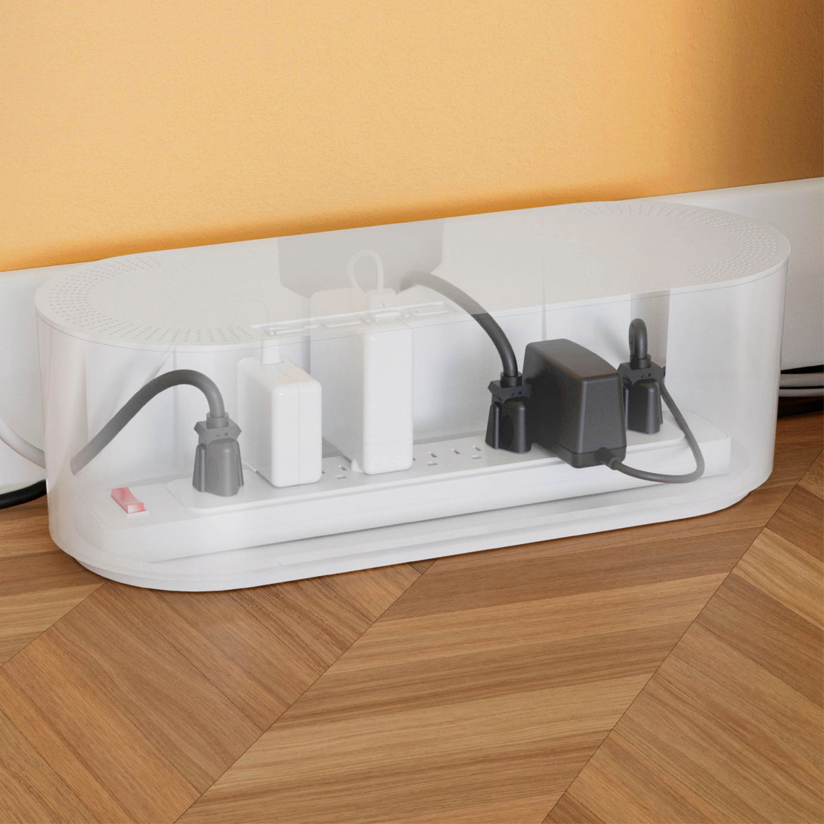 D-Line - Large Cord Organizer Box - White