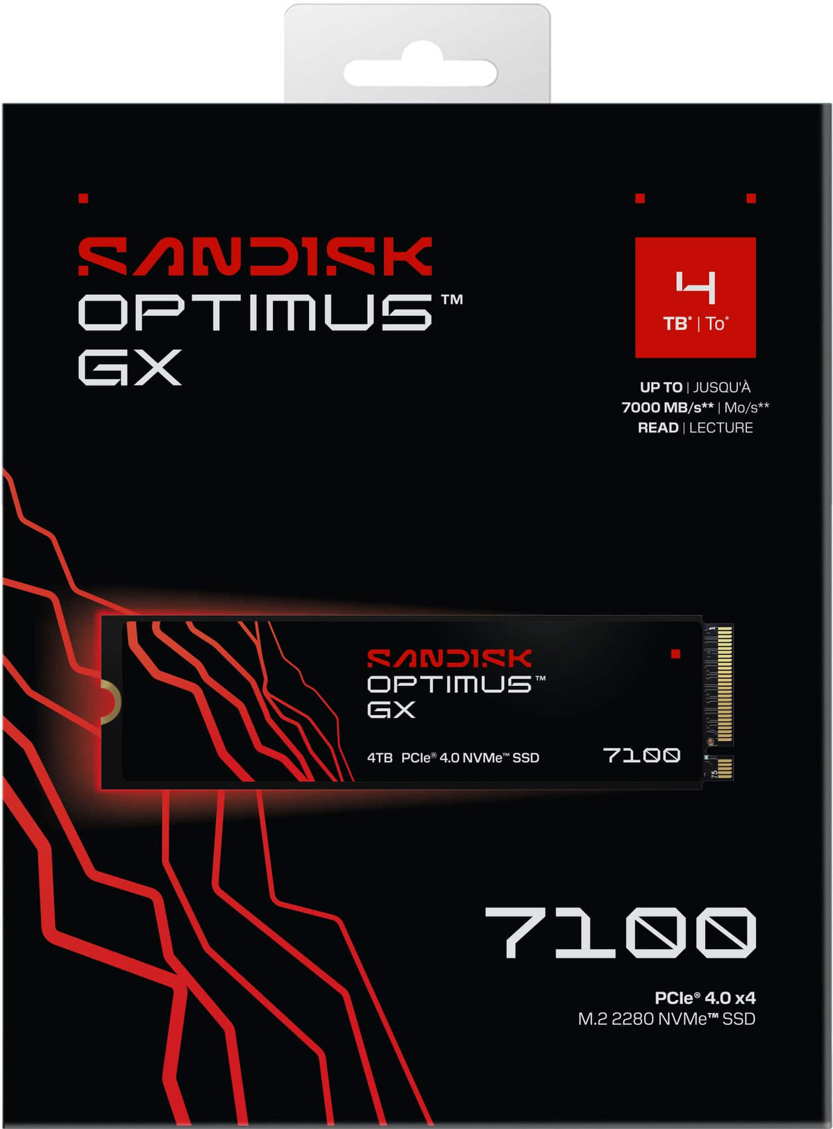 SANDISK - 4TB Optimus GX 7100 PCIe 4.0 x4 M.2 2280 NVMe SSD