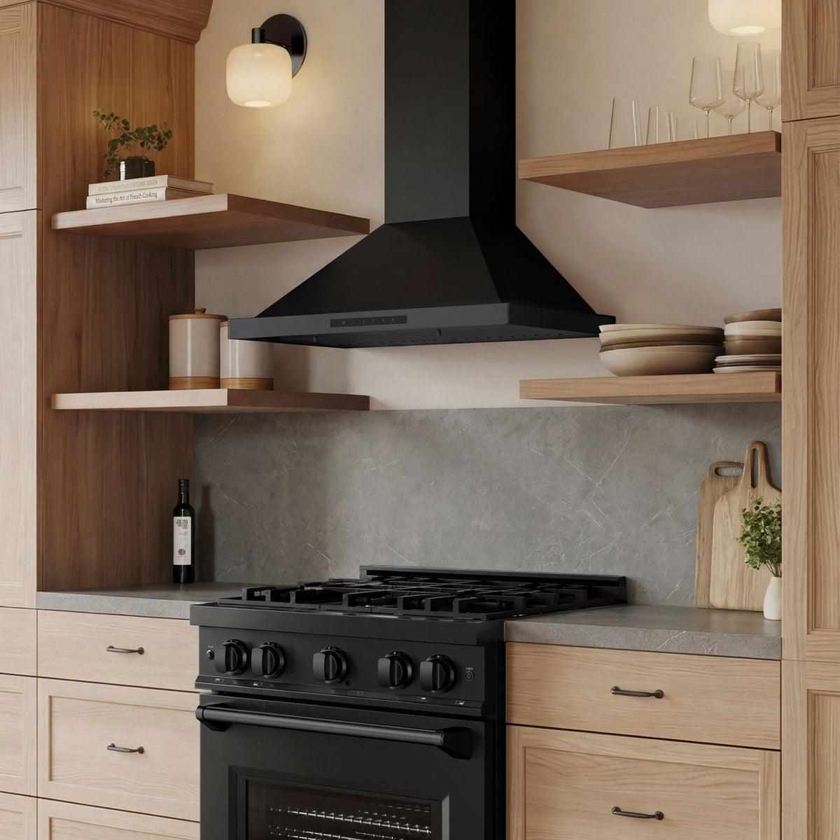 ZLINE - 30 inches - Externally Vented - Wall Range Hood - Black Stainless Steel