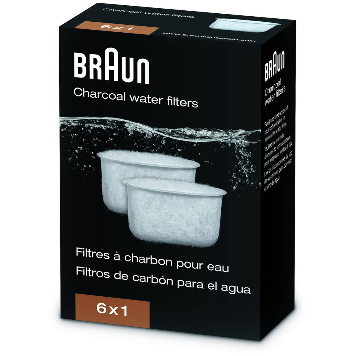 Braun - Charcoal Water Filter for BrewSense Drip Coffee Makers - White