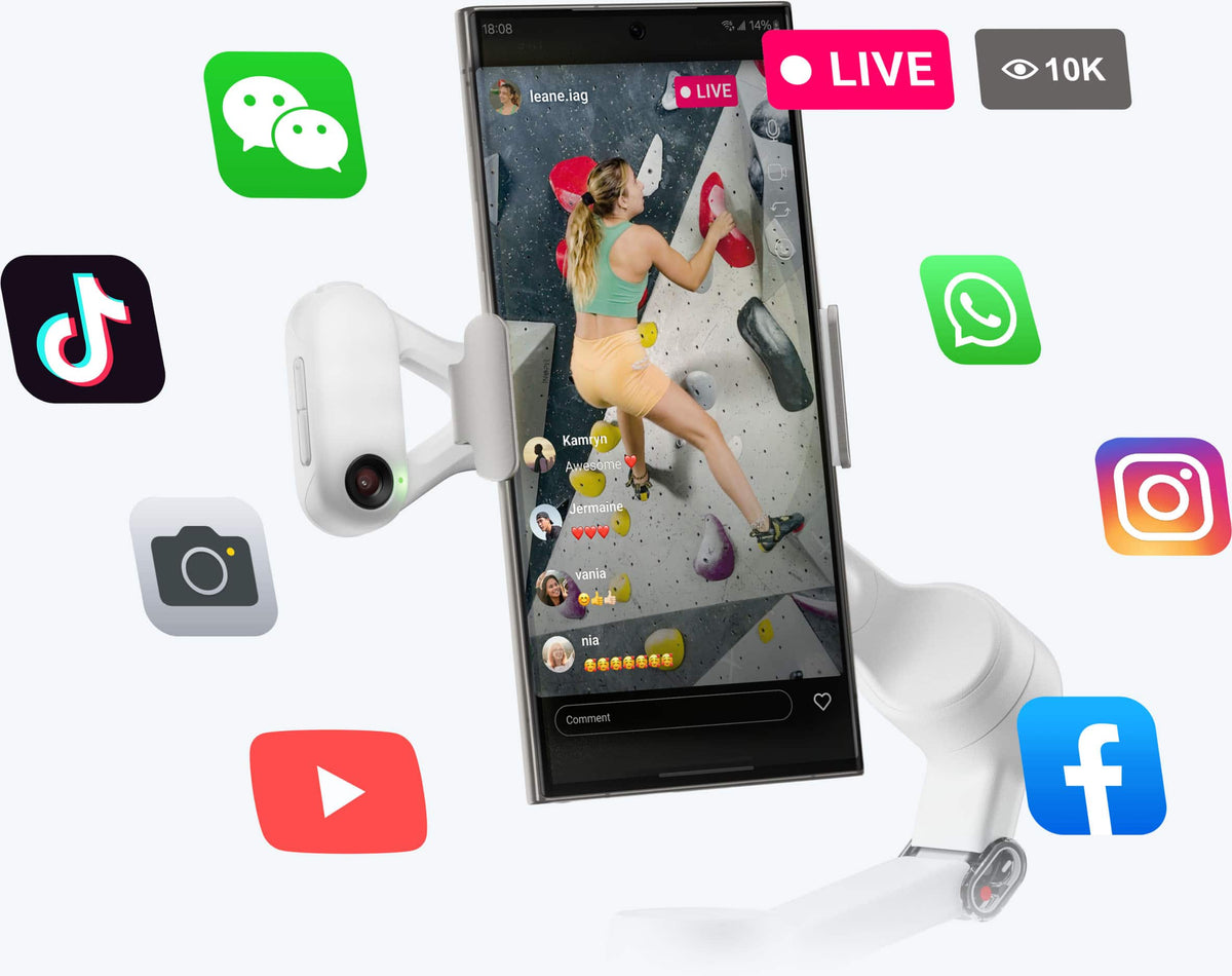 Insta360 - Flow 2 AI Tracker Bundle Gimbal Stabilizer for Smartphones - Summit White