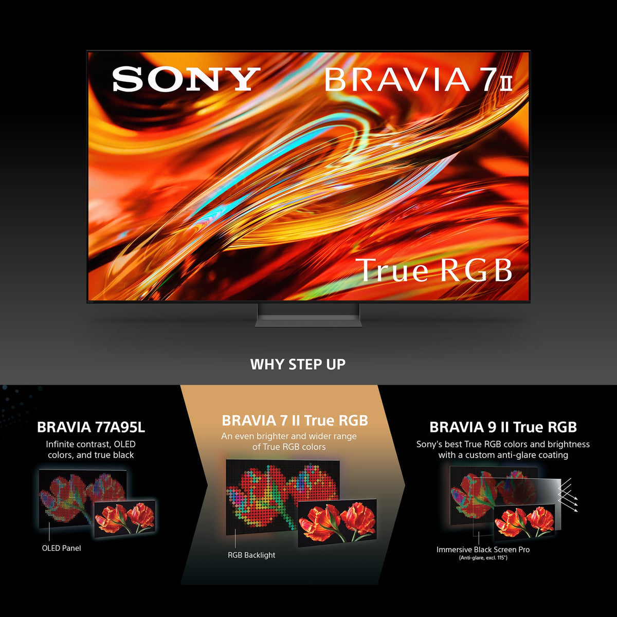 Sony - 55" Class BRAVIA 7 II True RGB 4K HDR Google TV with Gemini