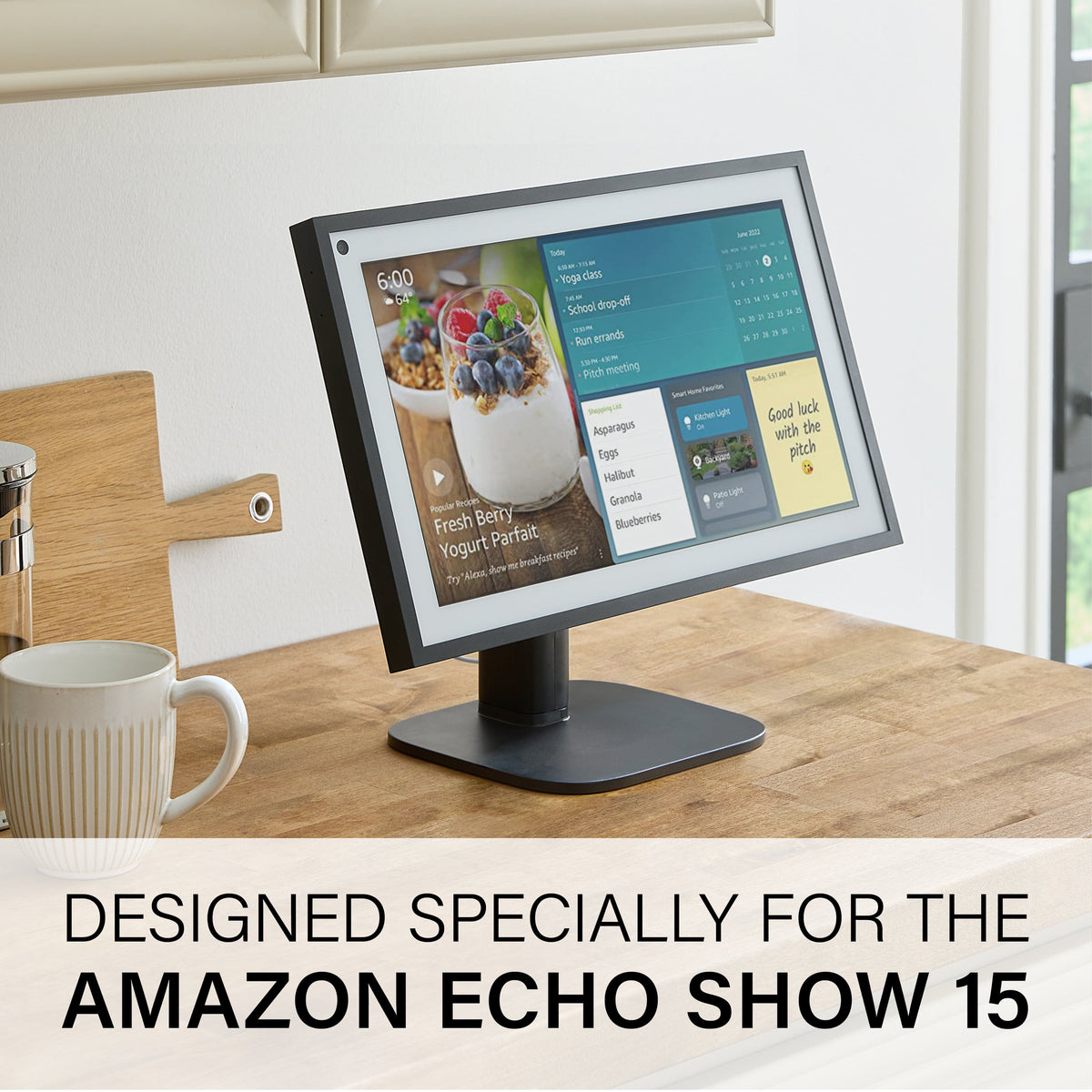 Sanus - Echo Show 15 Tilt and Swivel Stand - Black
