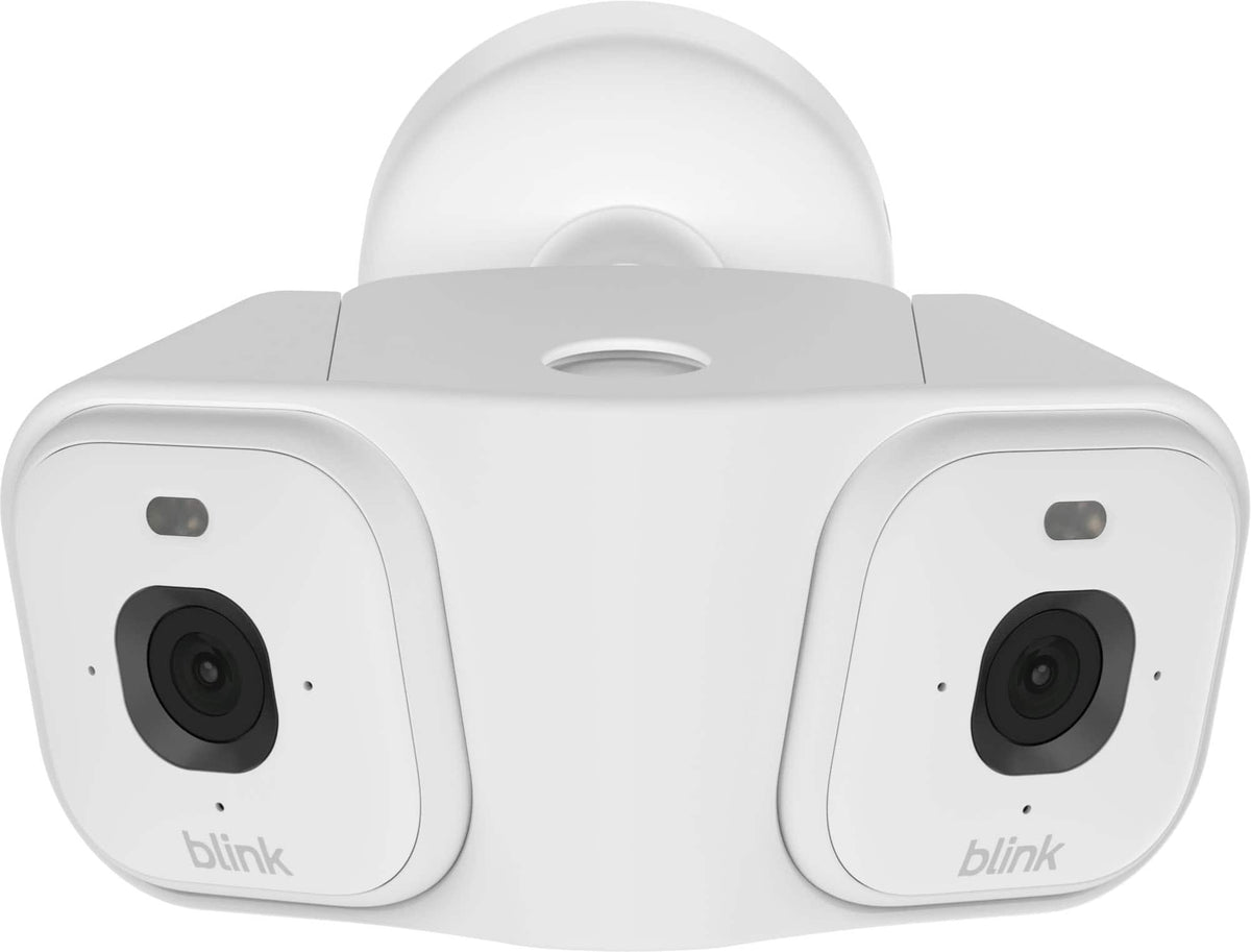 Blink - Arc – Hard Wired Panoramic Vision, 180° coverage, Mini 2K+ dual-camera security, single power source – 2 cameras - White