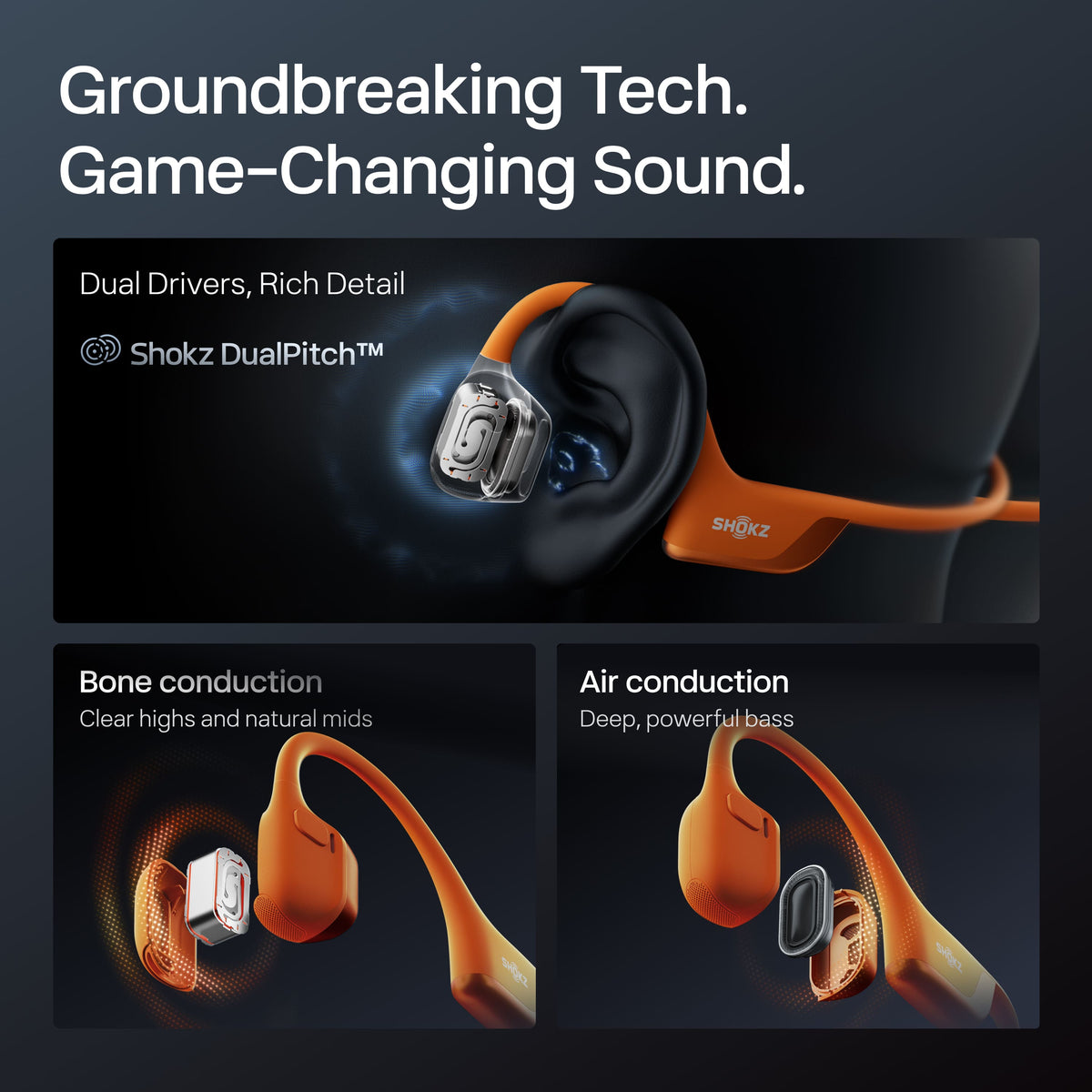 Shokz - OpenRun Pro 2 Mini Wireless Bone Conduction Open-Ear Bluetooth Sports Headphones - Orange