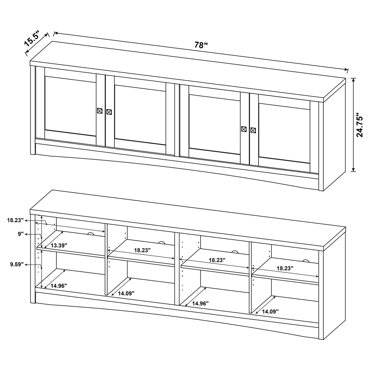 Lunetta - 4 Door TV Stand