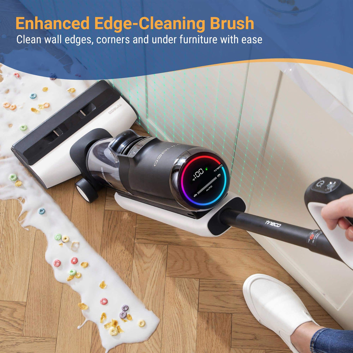 Tineco - FloorWasher Pet5 Cordless Wet Dry Vacuum Cleaner & Mop, Self-Cleaning, Anti-Tangle Brush, Hard Floor Scrubber, Pet Hair - Black