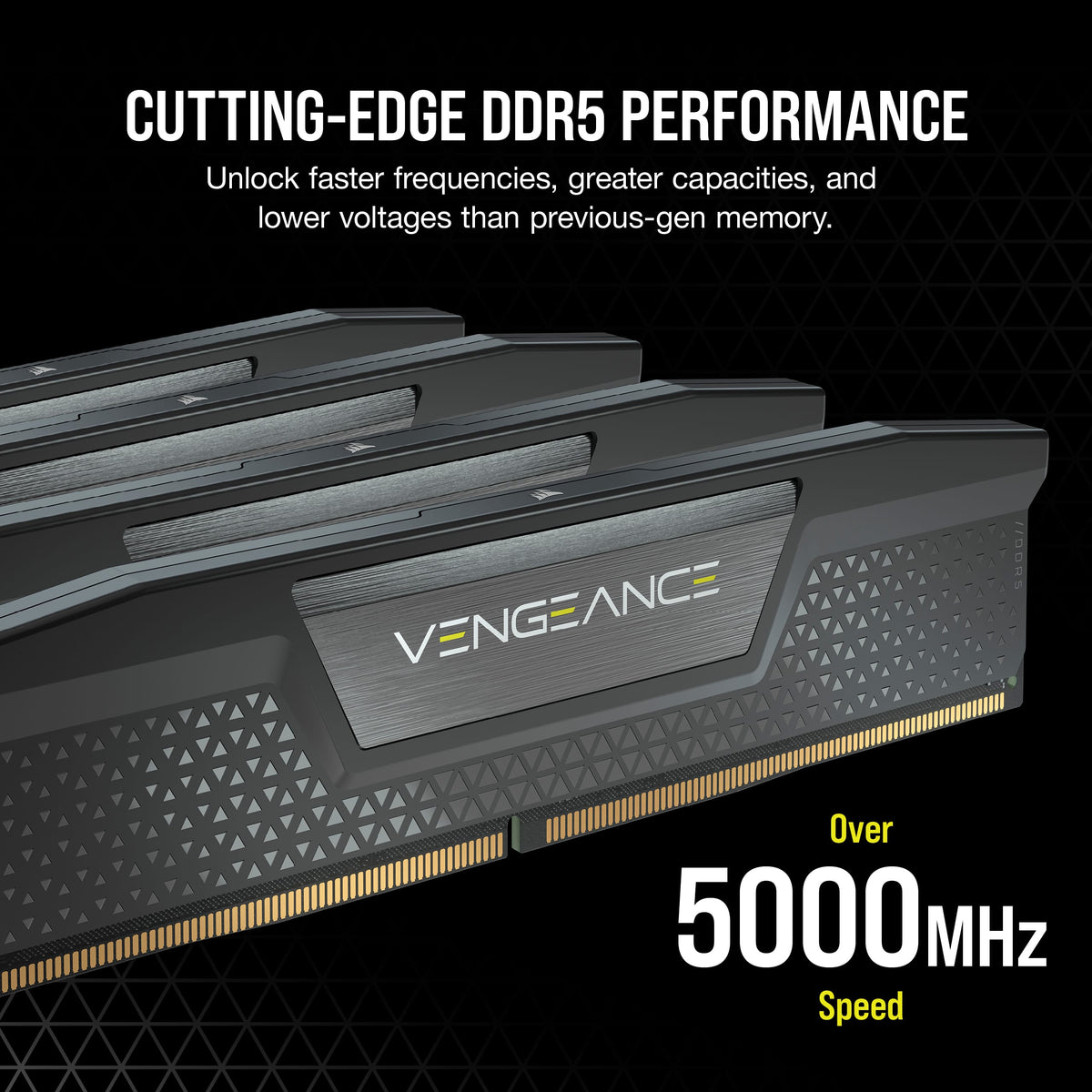 CORSAIR - VENGEANCE 64GB (2x32GB) DDR5 5200MHz C40 UDIMM Desktop Memory - Black