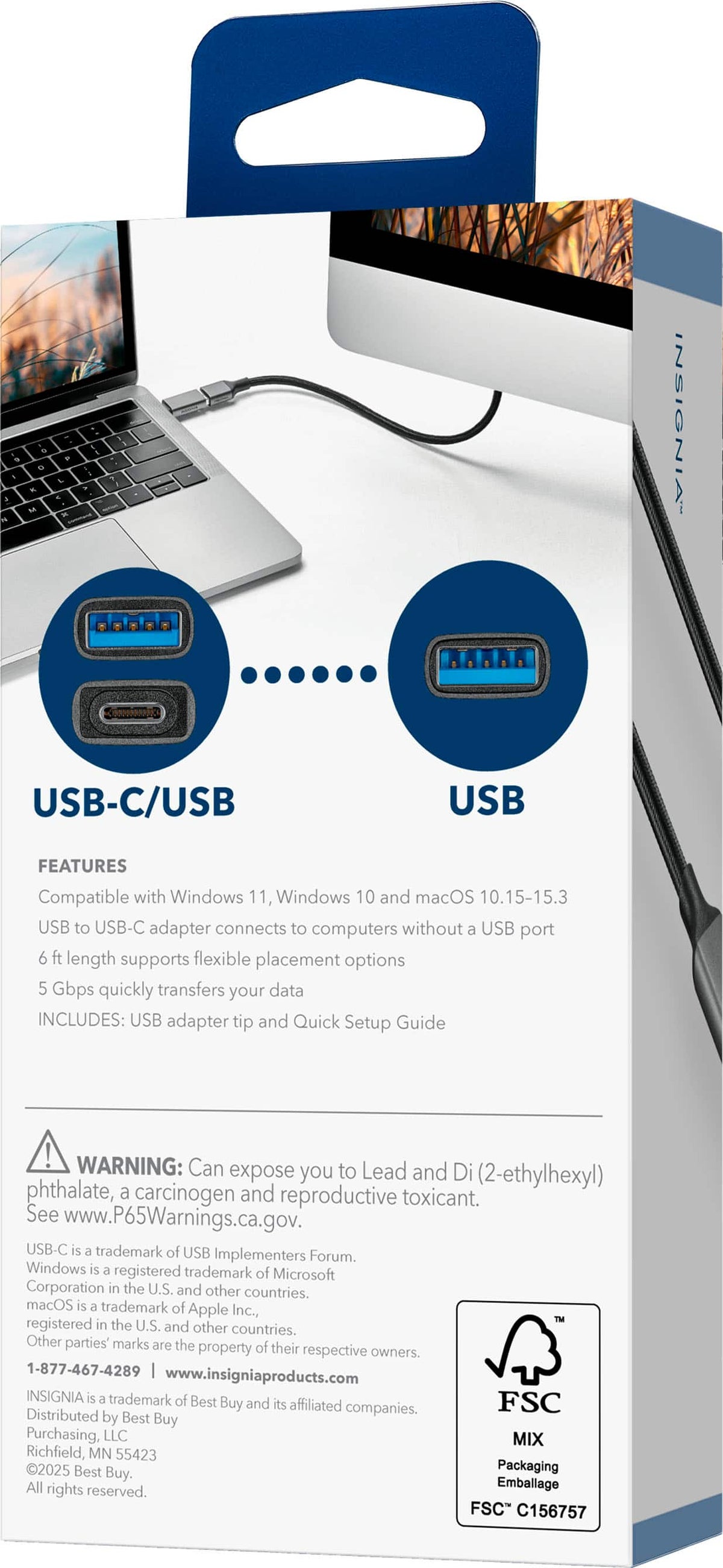 Insignia™ - 6 ft. USB 3.0 File Transfer Cable for Windows / Mac Computers - Black