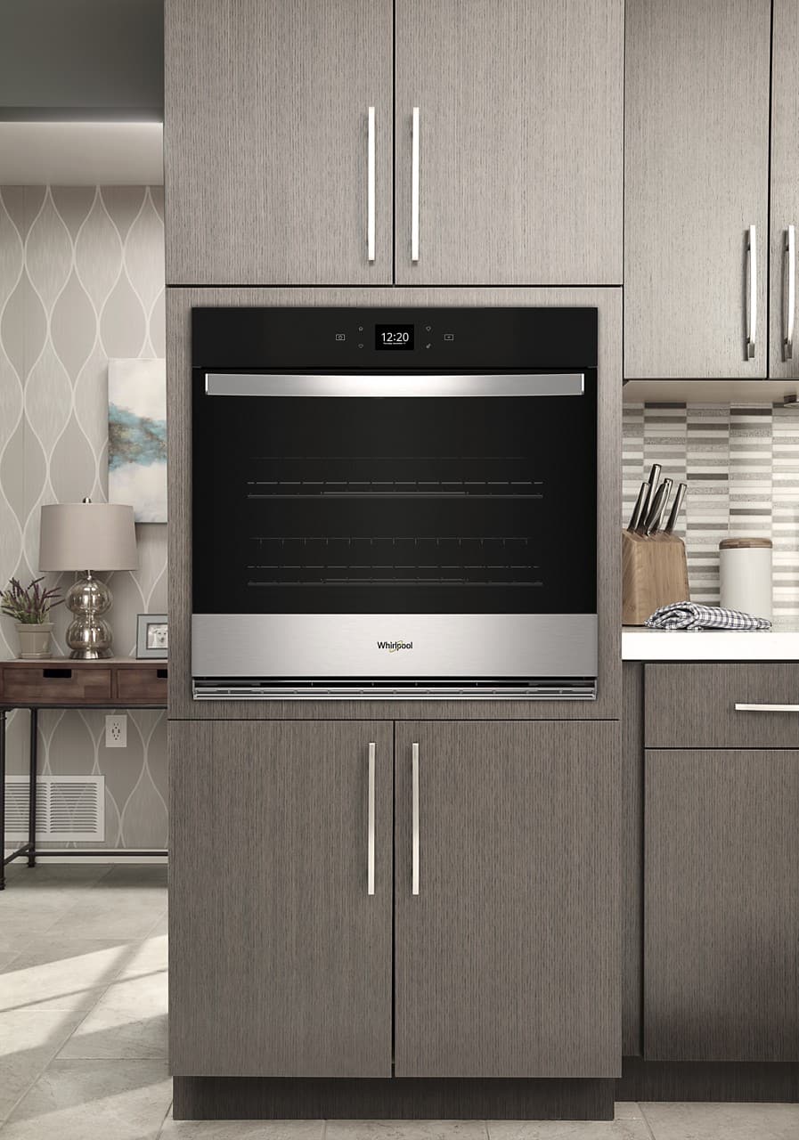Whirlpool - 30" Built-In Single Electric Convection Wall Oven with Air Fry When Connected - Stainless Steel